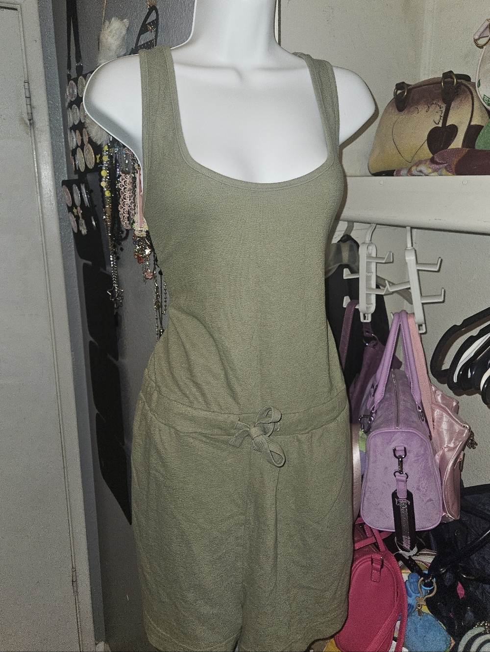 Olive Green Sleeveless Jumpsuit
